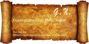 Gyorgyevics Nándor névjegykártya