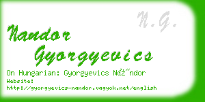 nandor gyorgyevics business card